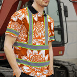 Hi Vis Polo Shirt Reflective Tapes Orange Neon White Protea Custom Name Safety Workwear For Workers, Truckers, Operators