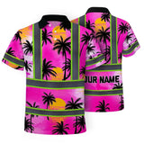 Hi Vis Polo Shirt Reflective Tapes Pink Neon Flowers Custom Name