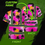 Hi Vis Polo Shirt Reflective Tapes Pink Neon Flowers Custom Name