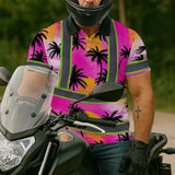 Hi Vis Polo Shirt Reflective Tapes Pink Neon Flowers Custom Name