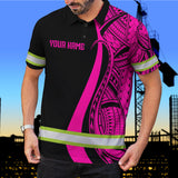Hi Vis Polo Shirt Reflective Tapes Pink Neon Hawaii