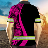 Hi Vis Polo Shirt Reflective Tapes Pink Neon Hawaii