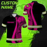 Hi Vis Polo Shirt Reflective Tapes Pink Neon Hawaii
