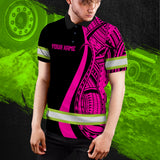 Hi Vis Polo Shirt Reflective Tapes Pink Neon Hawaii