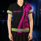 Hi Vis Polo Shirt Reflective Tapes Pink Neon Hawaii