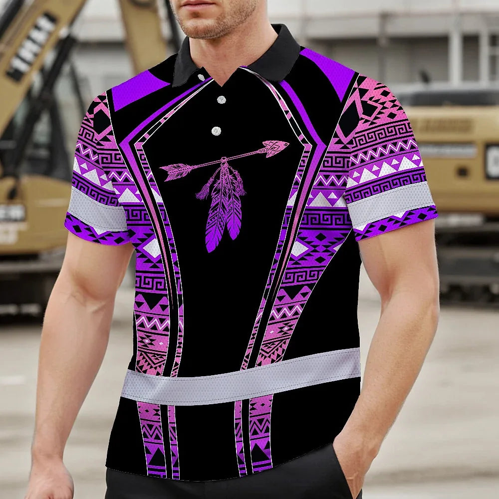 Hi Vis Polo Shirt Reflective Tapes Pink Violet Neon Native Custom Name Safety Workwear For Workers, Truckers, Operators
