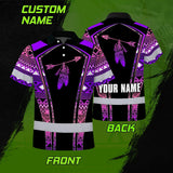 Hi Vis Polo Shirt Reflective Tapes Pink Violet Neon Native Custom Name Safety Workwear For Workers, Truckers, Operators
