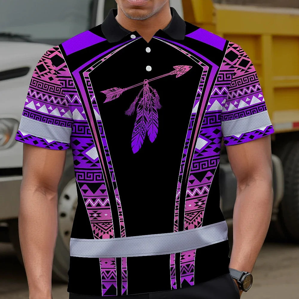 Hi Vis Polo Shirt Reflective Tapes Pink Violet Neon Native Custom Name Safety Workwear For Workers, Truckers, Operators