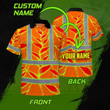 Hi Vis Polo Shirt Reflective Tapes Red Neon Lime Heliconia Custom Name Safety Workwear For Workers, Truckers, Operators