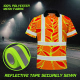 Hi Vis Polo Shirt Reflective Tapes Red Neon Lime Heliconia Custom Name Safety Workwear For Workers, Truckers, Operators