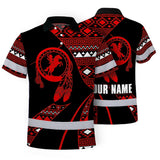 Hi Vis Polo Shirt Reflective Tapes Red Neon Native Custom Name Safety Workwear For Workers, Truckers, Operators