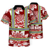 Hi Vis Polo Shirt Reflective Tapes Red Neon White Protea Custom Name Safety Workwear For Workers, Truckers, Operators