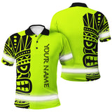 Hi Vis Polo Shirt Reflective Tapes TiKi Hawaiian Polynesian Tribal