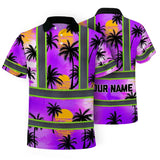 Hi Vis Polo Shirt Reflective Tapes Violet Neon Flowers Custom Name