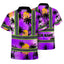 Violet Neon Flowers Hi-Vis Polo Shirt