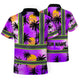 Violet Neon Flowers Hi-Vis Polo Shirt