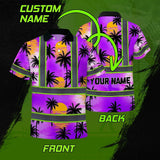 Hi Vis Polo Shirt Reflective Tapes Violet Neon Flowers Custom Name