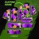 Violet Neon Flowers Hi-Vis Polo Shirt