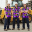 Violet Neon Flowers Hi-Vis Polo Shirt