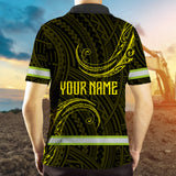 Hi Vis Polo Shirt Reflective Tapes Yellow Neon Hawaii Custom Name Safety