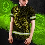 Hi Vis Polo Shirt Reflective Tapes Yellow Neon Hawaii Custom Name Safety