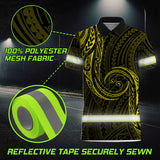 Hi Vis Polo Shirt Reflective Tapes Yellow Neon Hawaii Custom Name Safety