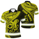 Hi Vis Polo Shirt Reflective Tapes Yellow Neon Hawaii Octopus