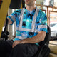 Blue Neon Flowers 4 Hi-Vis Work Shirt