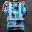 Blue Neon Flowers 4 Hi-Vis Work Shirt