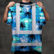 Blue Neon Flowers 4 Hi-Vis Work Shirt