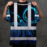 Hi Vis Shirt Reflective Tapes Gradient Turtle Hawaiian Polynesian Tribal Custom Name