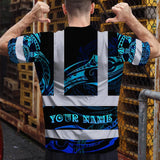 Hi Vis Shirt Reflective Tapes Gradient Turtle Hawaiian Polynesian Tribal Custom Name