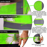 Hi Vis Shirt Reflective Tapes Green Neon Custom Name Safety Workwear For Workers, Truckers, Operators