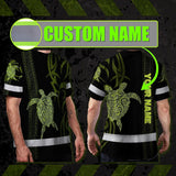 Hi Vis Shirt Reflective Tapes Lime Neon Hawaiian Polynesian Tribal Custom Name