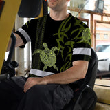 Hi Vis Shirt Reflective Tapes Lime Neon Hawaiian Polynesian Tribal Custom Name