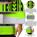Hi Vis Shirt Reflective Tapes Lime Neon Polynesian And Tree Custom Name Safety Workwear For Workers, Truckers, Operators