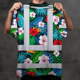 Hi Vis Shirt Reflective Tapes Neon Pink Flowers Custom Name