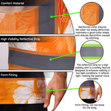 Hi Vis Shirt Reflective Tapes Orange Neon Custom Name Safety Workwear For Workers, Truckers, Operators
