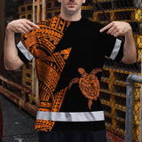 Hi Vis Shirt  Reflective Tapes Orange Neon Turtle Hawaii Custom Name
