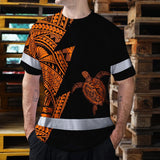 Hi Vis Shirt  Reflective Tapes Orange Neon Turtle Hawaii Custom Name
