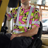 Hi Vis Shirt Reflective Tapes Pink Neon Lime Skull Custom Name Safety Workwear For Workers, Truckers, Operators