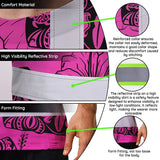 Hi Vis Shirt Reflective Tapes Pink Tiki Custom Name Safety Workwear For Workers, Truckers, Operators
