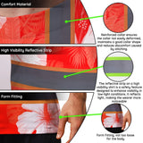 Hi Vis Shirt Reflective Tapes Red Neon Custom Name Safety Workwear For Workers, Truckers, Operators