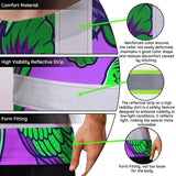 Hi Vis Shirt Reflective Tapes Violet Green Parrot Custom Name Safety Workwear For Workers, Truckers, Operators