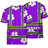 Hi Vis Shirt Reflective Tapes Violet Neon Custom Name Safety Workwear For Workers, Truckers, Operators