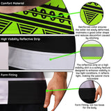 Hi Vis Shirt Reflective Tapes White Green Polynesian Tribal Custom Name Safety Workwear For Workers, Truckers, Operators