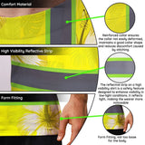 Hi Vis Shirt Reflective Tapes Yellow Neon Custom Name Safety Workwear For Workers, Truckers, Operators