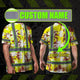 Yellow Neon Flowers Hi-Vis Work Shirt