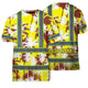 Yellow Neon Flowers Hi-Vis Work Shirt