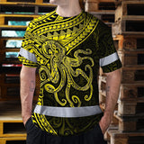 Hi Vis Shirt Reflective Tapes Yellow Neon Hawaii Octopus Custom
